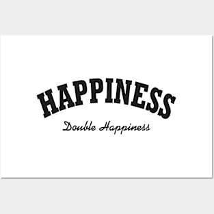 Happiness Royal Black Posters and Art